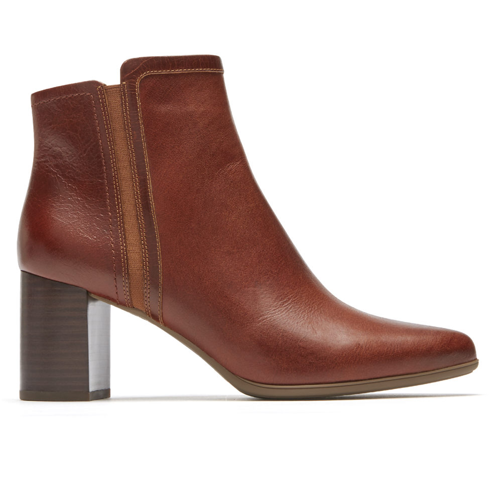 Rockport Singapore Womens Booties - Total Motion Lynix Lay Brown - FR9213048